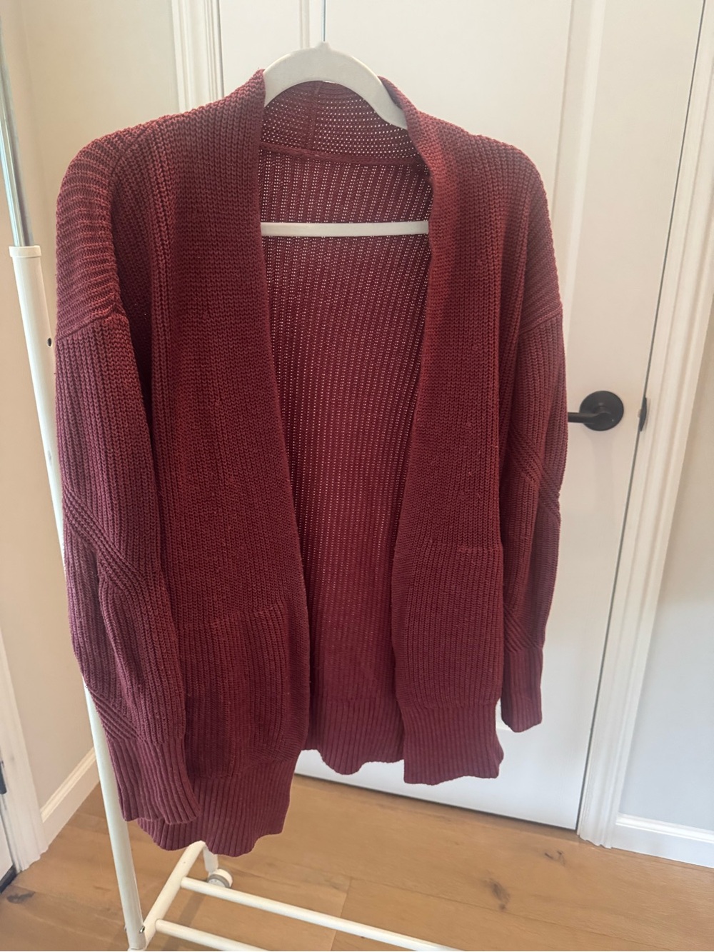 lululemon athletica Open-Front Brick Red Cardigan